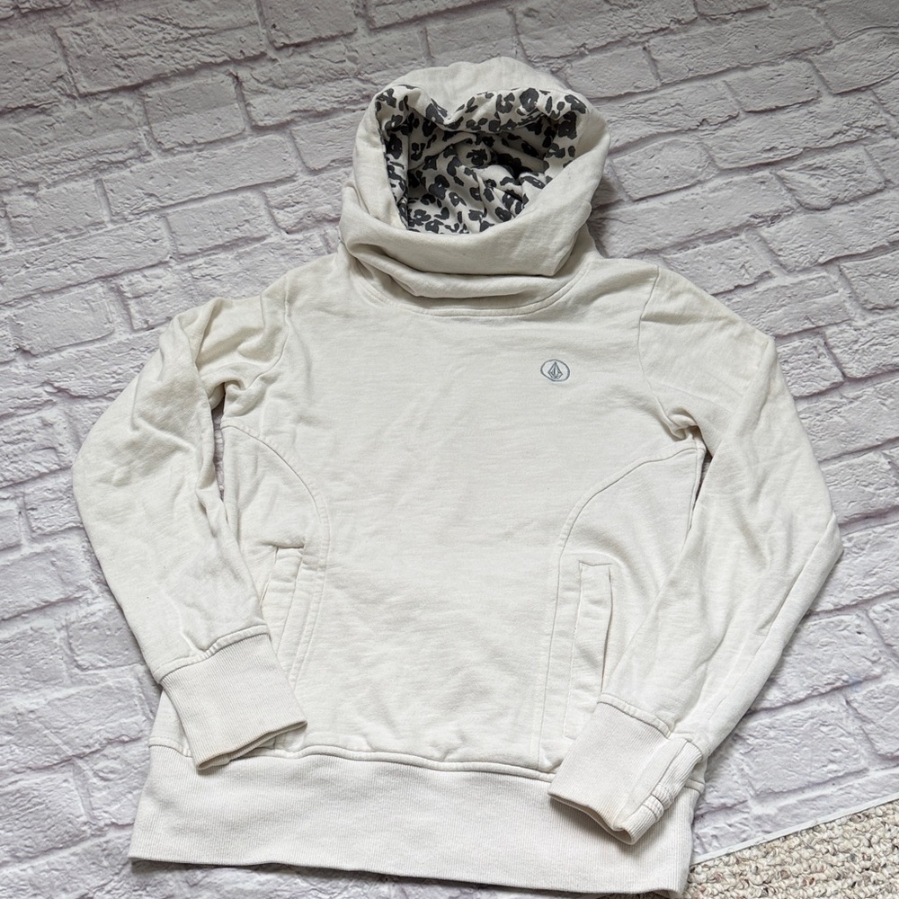 Volcom tower pullover with Animal Print Interior ski hoodie